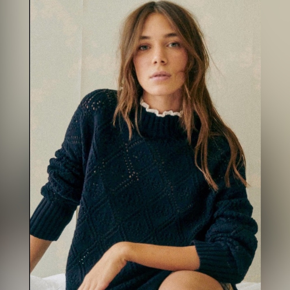 Sezane Laurie Jumper in Navy Blue Size M